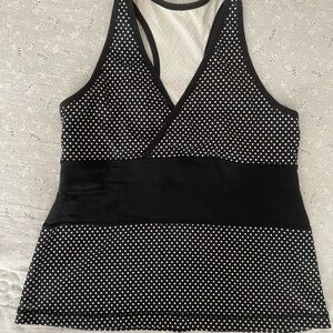 Lululemon Polkadot Racer Back Workout Yoga Tank Top Shirt 8 Med EUC!